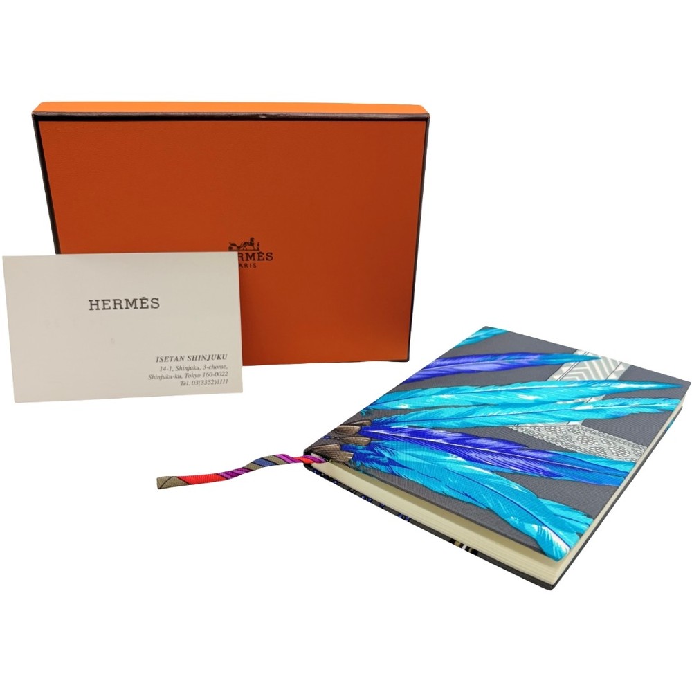 Authentic HERMES Silk Note Book Blue Paper #36637807