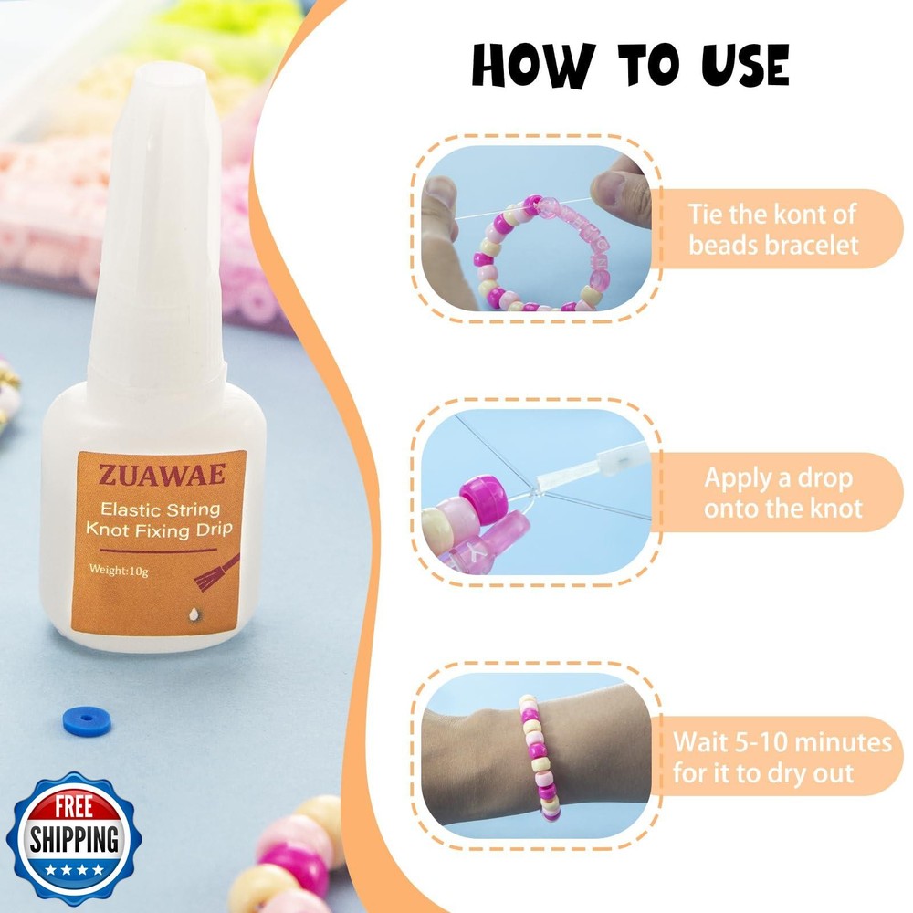 Jewelry Glue for Elastic String, Clear Craft Glue Elastic String