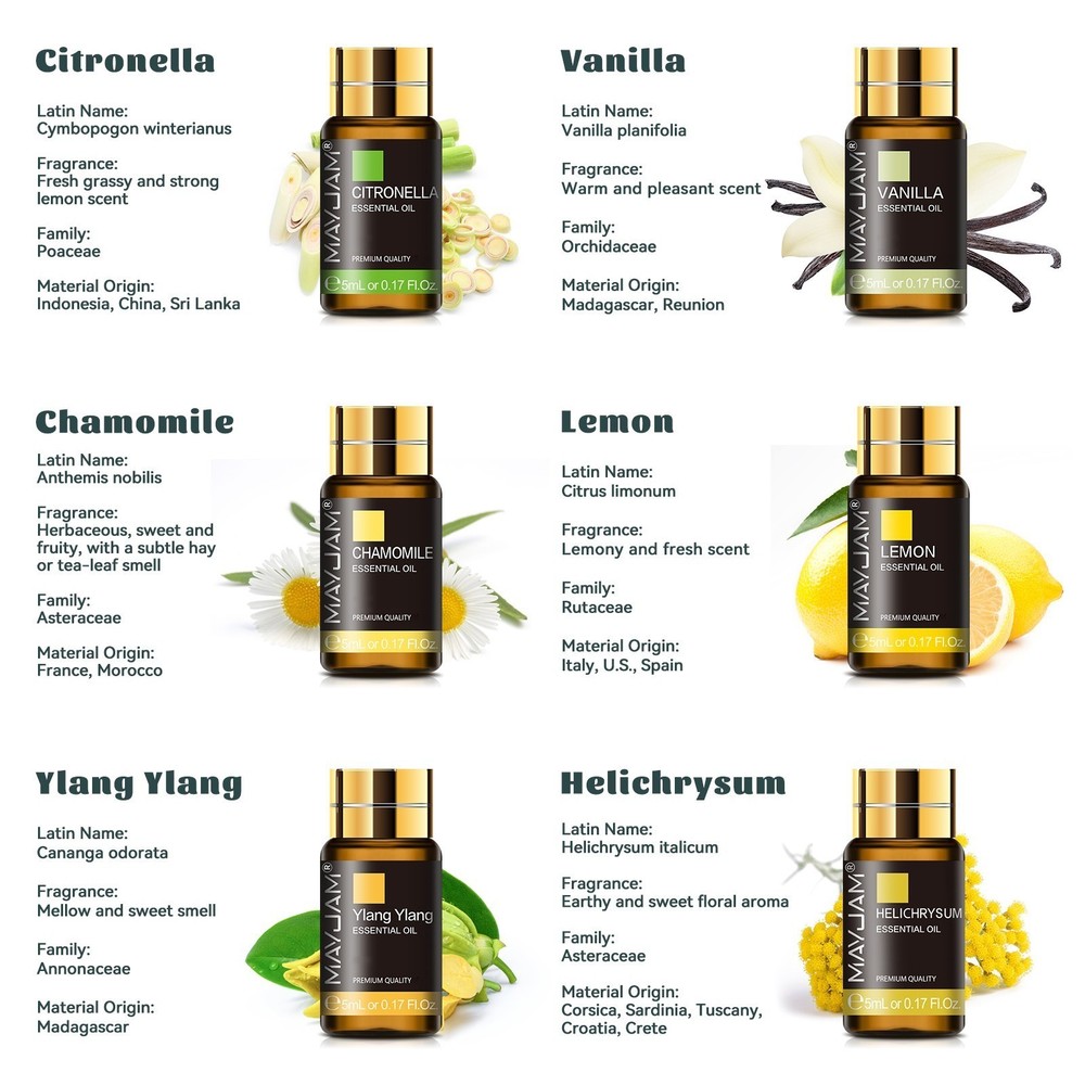 MAYJAM 70Pcs 5ml Essential Oil Set Aromatherapy Gift 100% Pure Oils for Diffuser