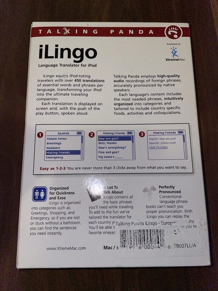 NEW iLingo Talking Panda language translator for iPod Mac Windows