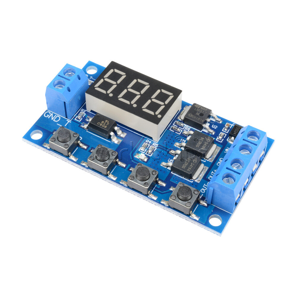 12V/24V Digital Tube Dual MOS Trigger Cycle Timer Delay Controller Control Board