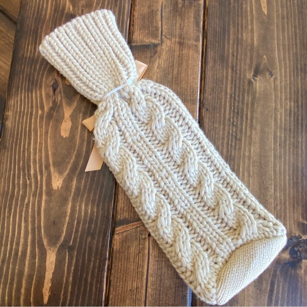 Hand Knit Cable Wine Cozie