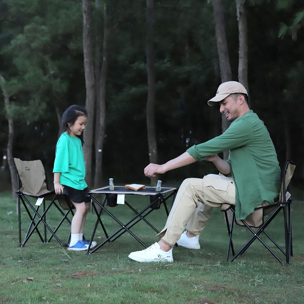 Outdoor Folding Table | Lightweight Mesh Compact Camping Table, Roll Up Top 2...