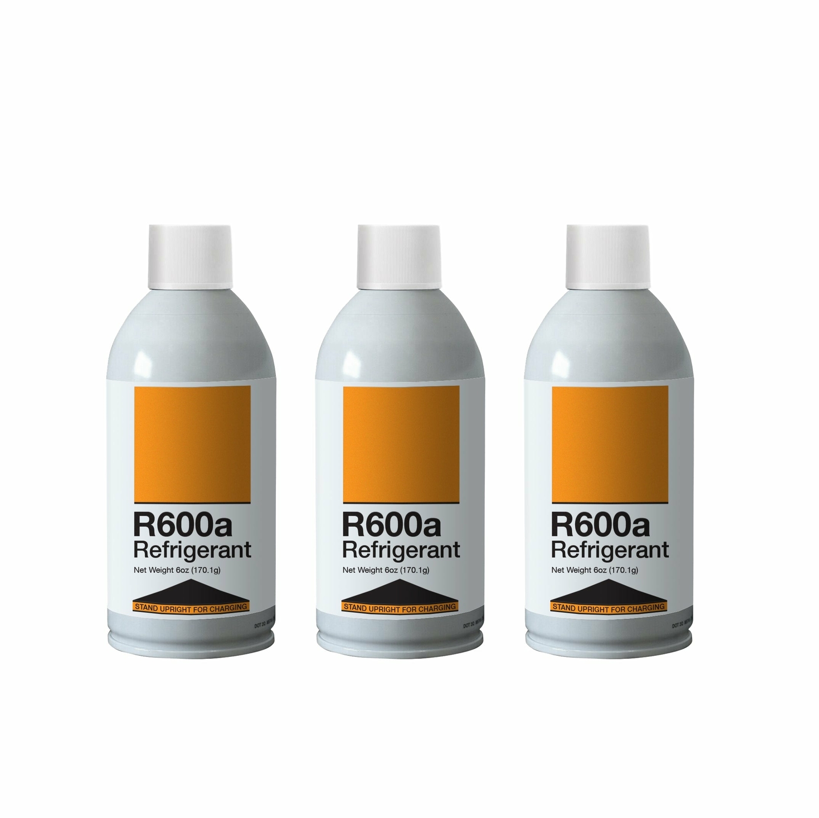 Refrigerant R600a Upright Charging Self Sealing Can 6oz - 3 Pack