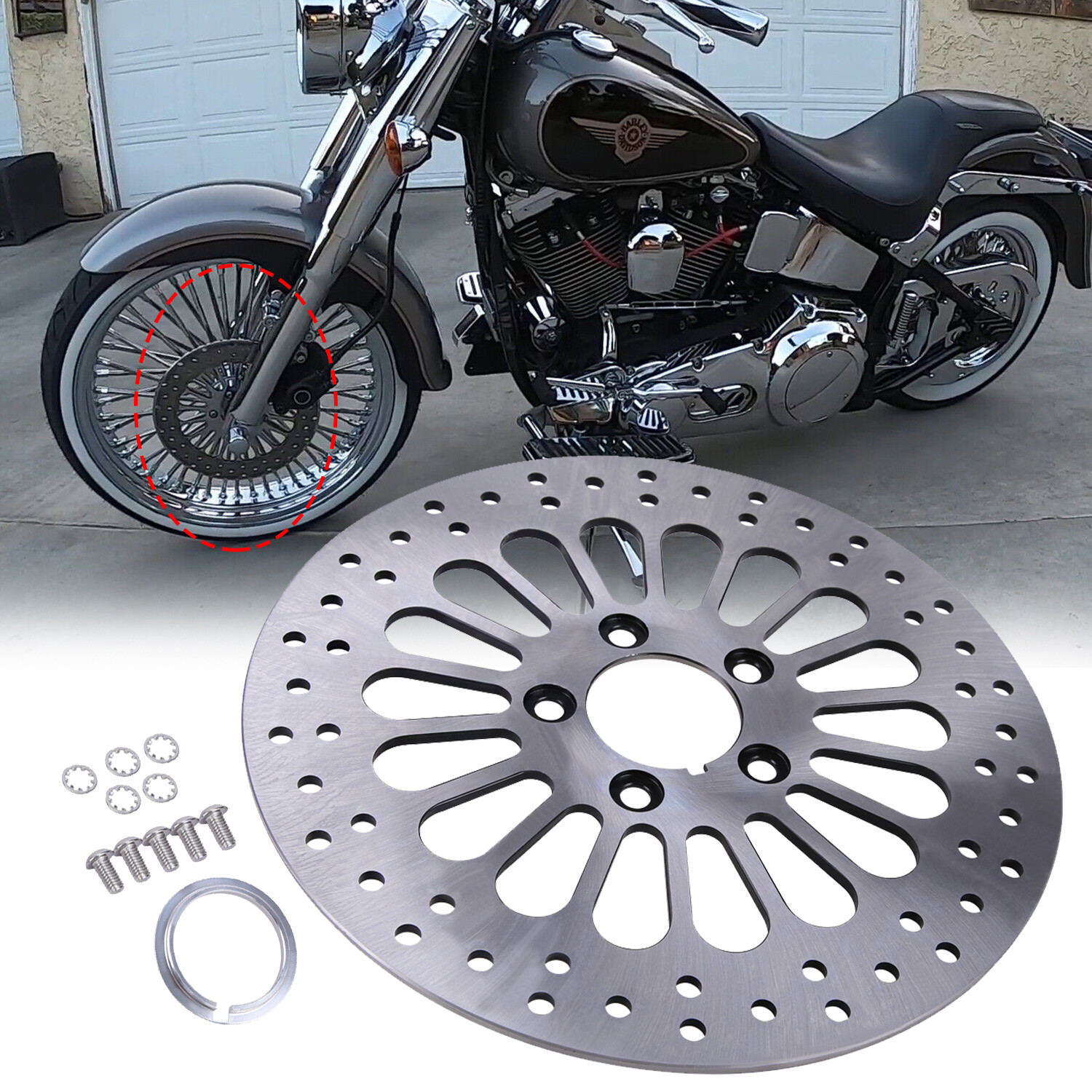 Chrome 11.5" Rear Brake Rotor Disc for Harley Touring Road King Electra Glide