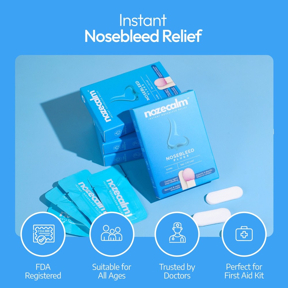 NozeCalm Nose Bleed Stopper - 6 Count