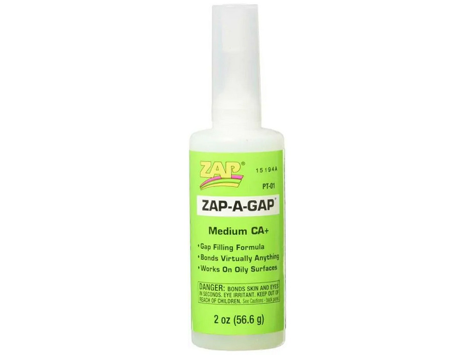 2oz. Zap-A-Gap Medium CA+ Adhesive PT-01