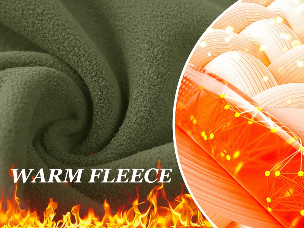 Men's Fleece Lined Jacket PocketsCargo Winter Full Zip Warm Work Jacket