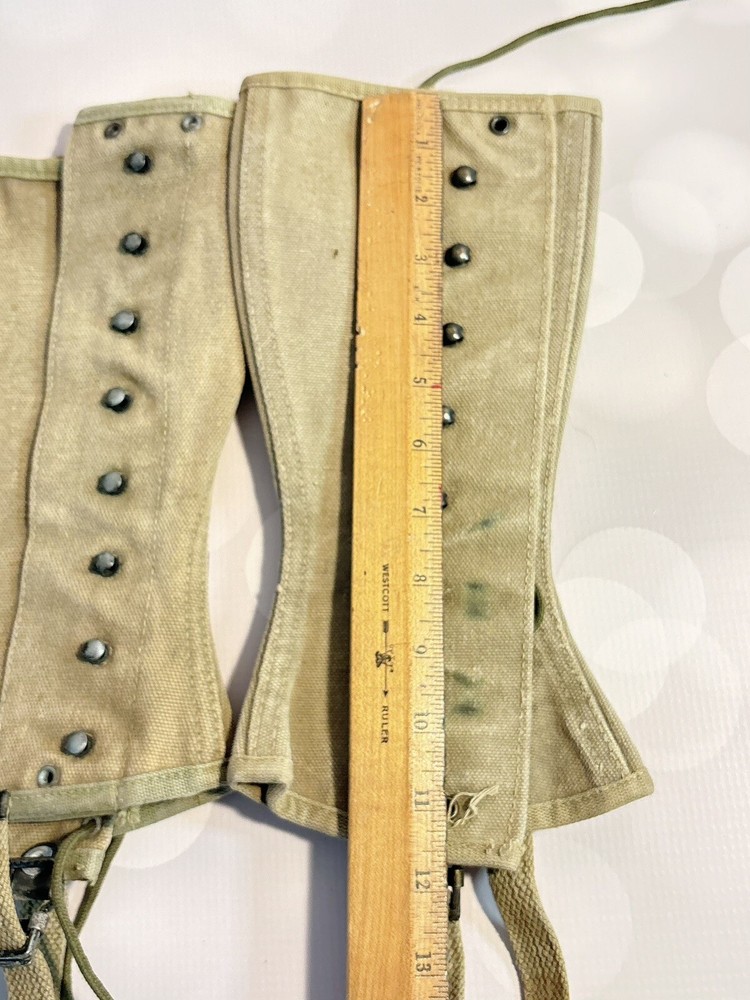 ORIGINAL WWII US ARMY COMBAT FIELD LEGGINGS W/ LACES Military Uniform