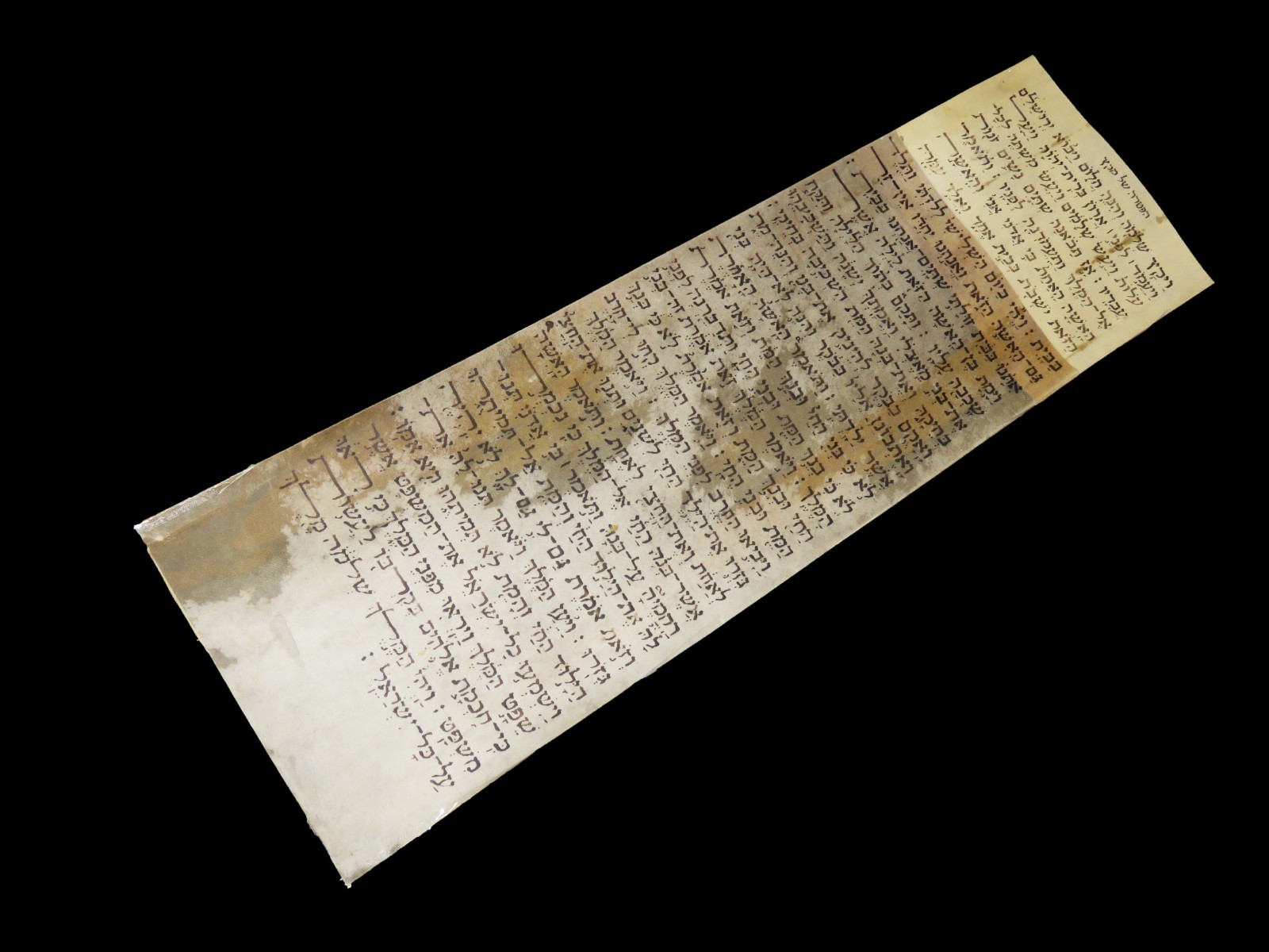 ANCIENT BIBLE SCROLL MANUSCRIPT FRAGMENT ON PARCHMENT I Kings Italy 19th.
