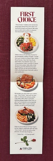 Delta Air Lines First Class Dining Ad