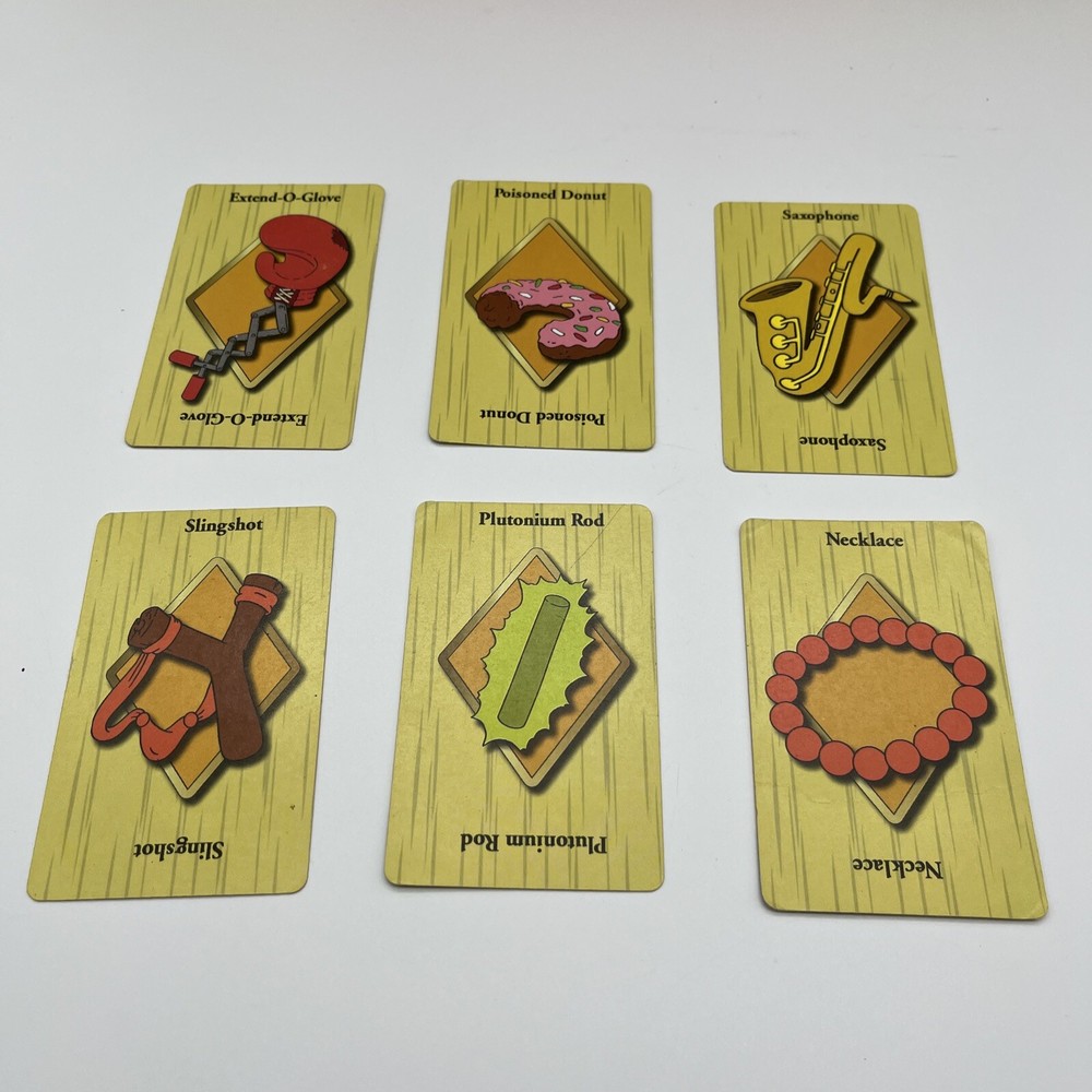 6 Weapon Cards The Simpsons Clue 2002 Replacement Part