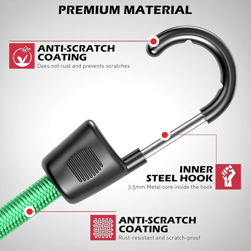 Multi-Purpose Bungee Cords - 60 Assorted Cords for Cargo & Outdoor Tasks