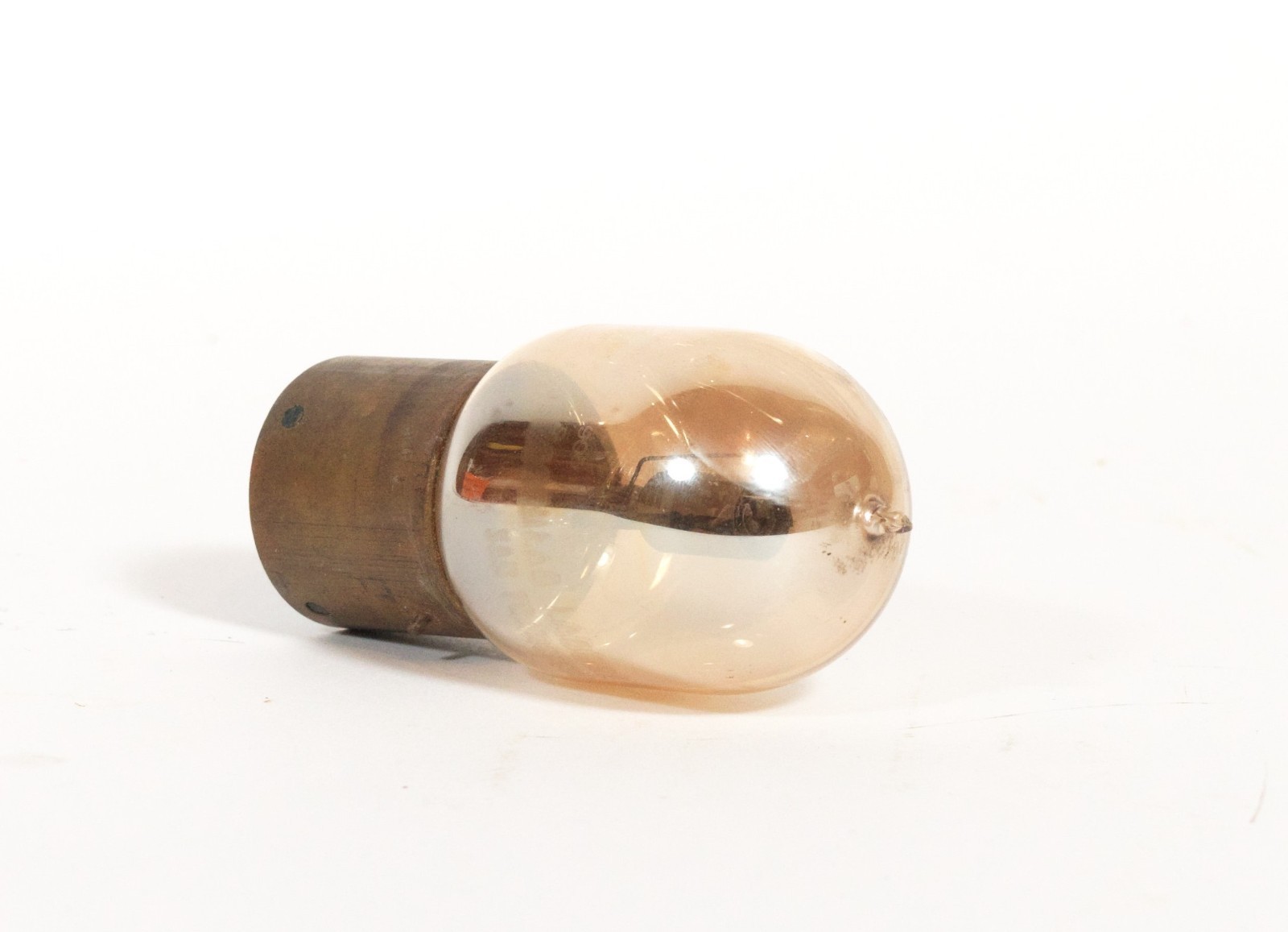 C. 1919 Marconi Moorhead DeForest Engraved Base Peach Glass Audion Radio Tube