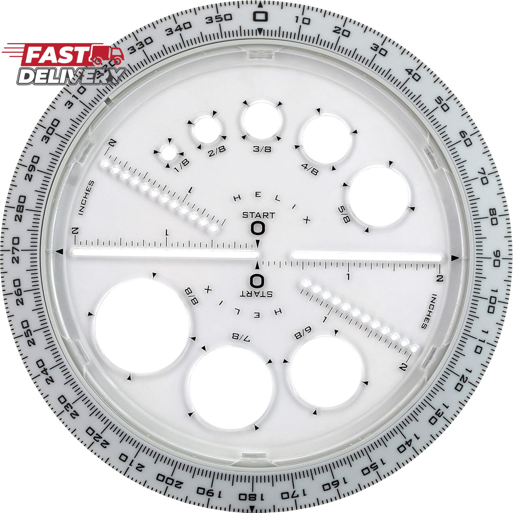 Helix - Angle and Circle Maker 6 Inch - Drawing and Drafting Designs Accurately