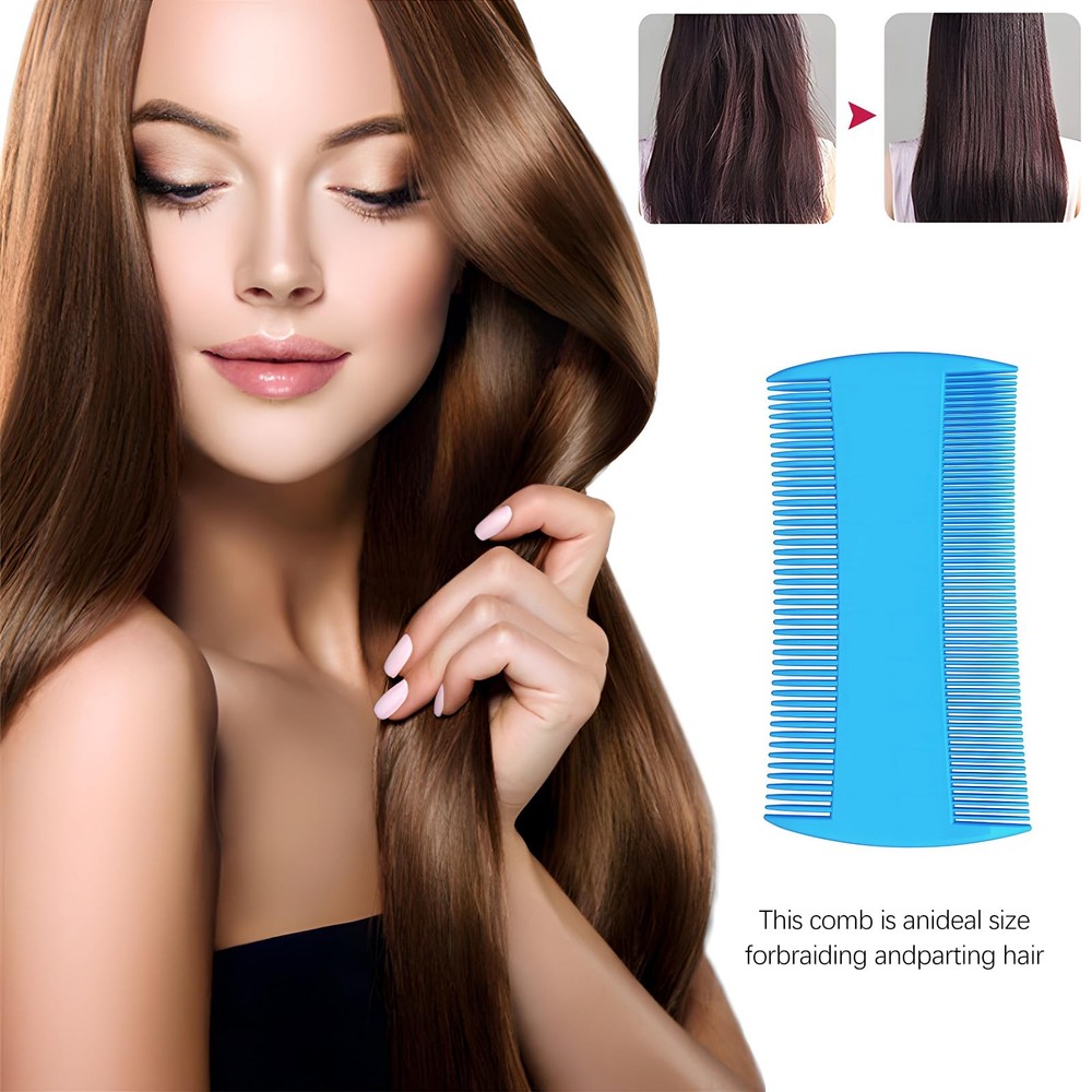 Double-Sided Pet Grooming Comb Set, 6-Pack Flea and Lice Combs with Rounded...