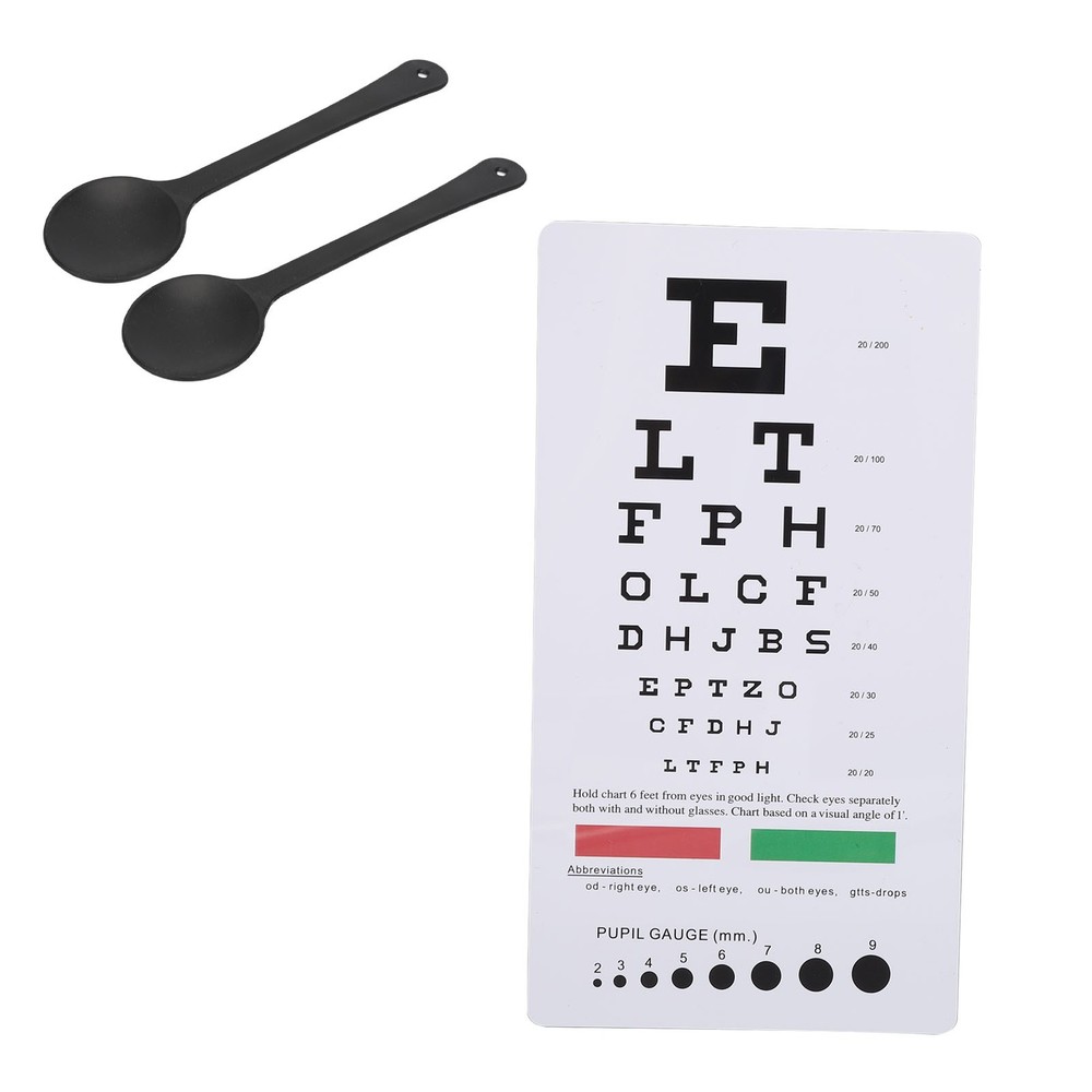 Pocket Eye Chart With 2pcs Occluder Double Sided Vision Eye Test Exams Chart