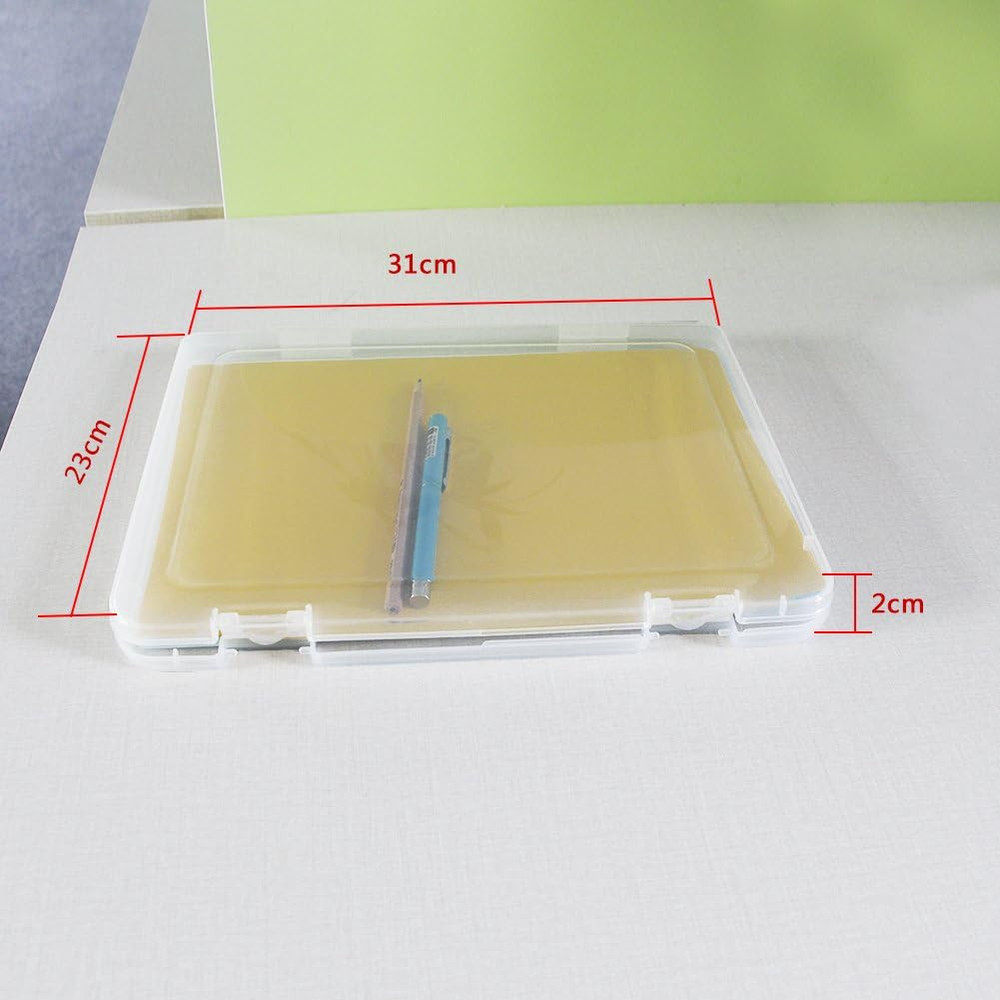 Portable A4 File Box Transparent Plastic Box Document Paper Protector Desk Paper