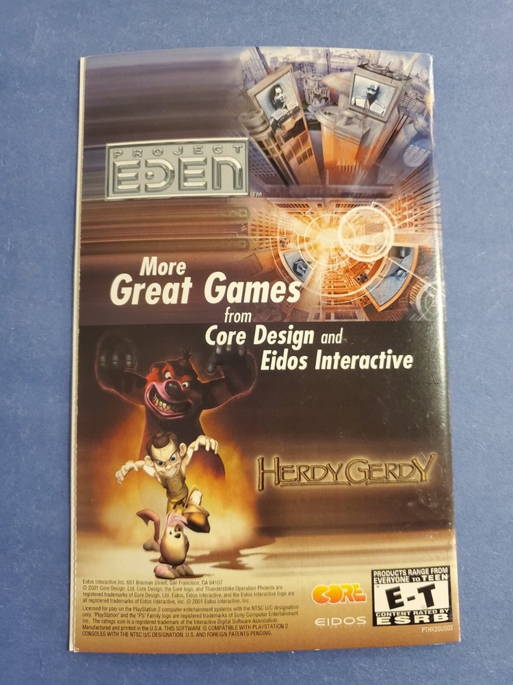 Thunder Strike Operation Phoenix PS2 Playstation 2 Instruction Manual Only