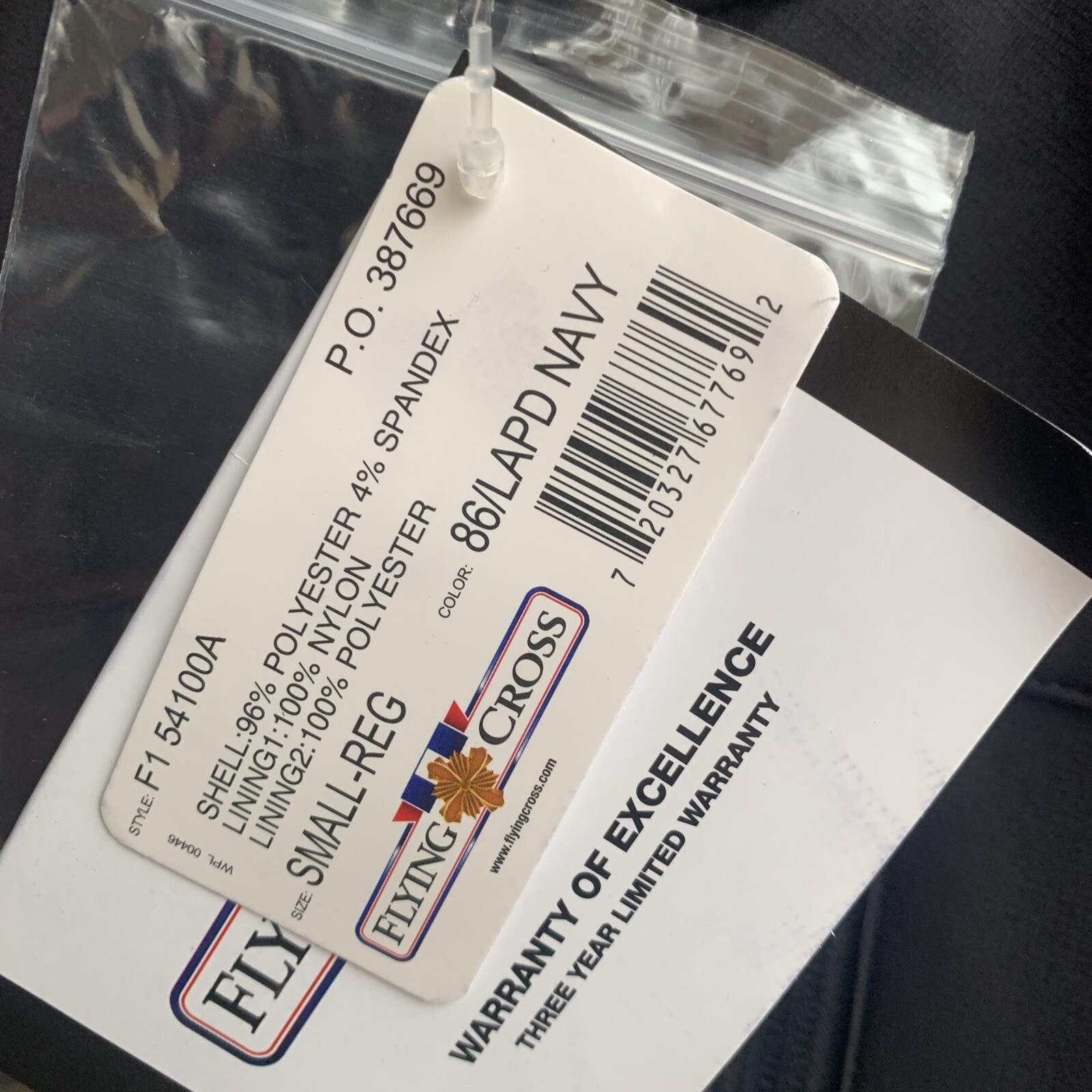 New Flying Cross Softshell Layertech Jacket 54100A, Sm/ Reg, Color: 86/LAPD Navy