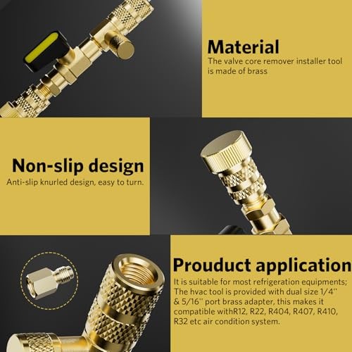 Valve Core Remover Installer Tool with 1 Valve Core Remover + 31 Accessories