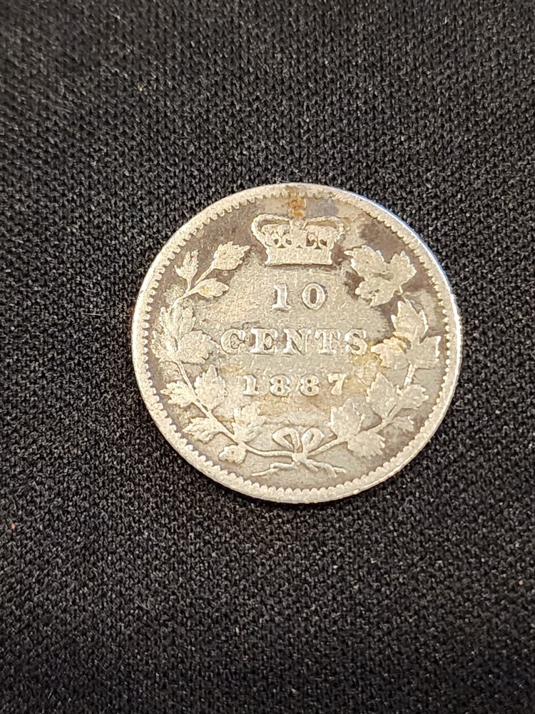 1887 Canadian 10 Cents Silver Coin