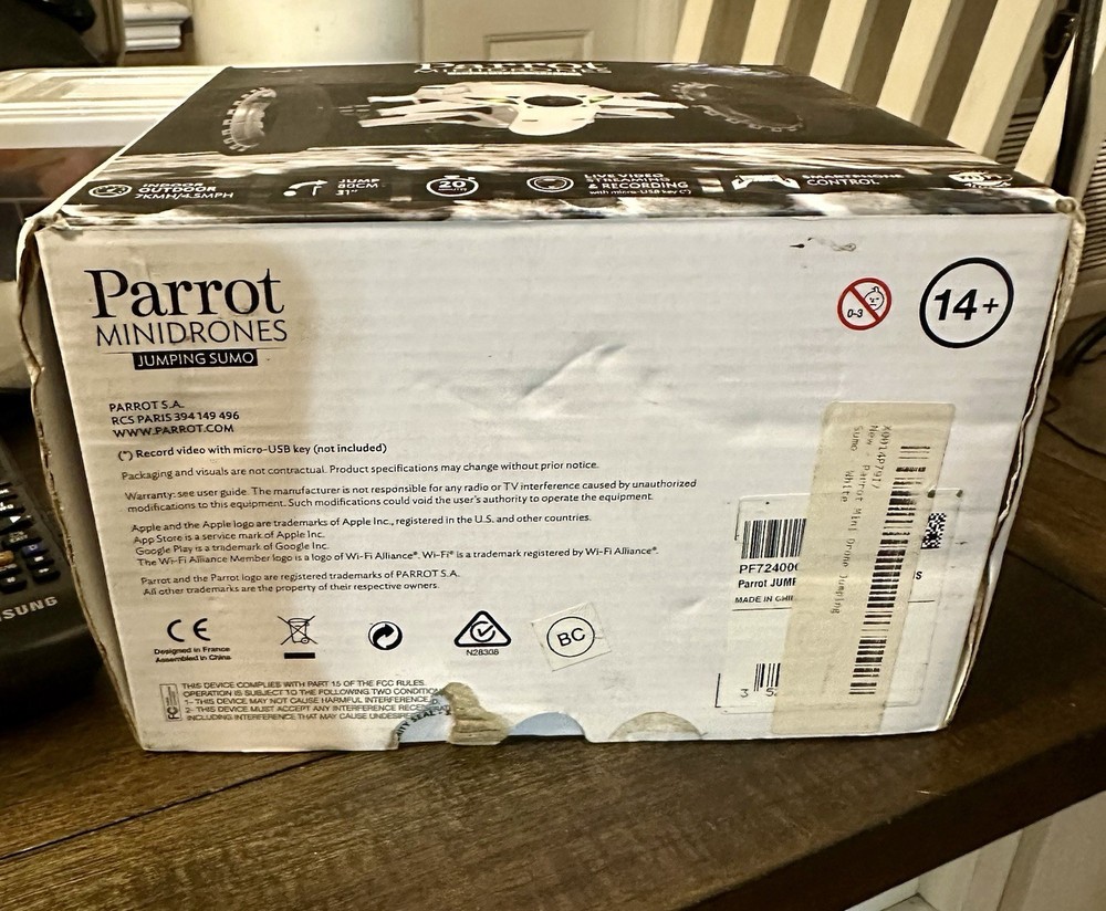 Parrot Minidrones Jumping Sumo White Drone Real Time Jump System