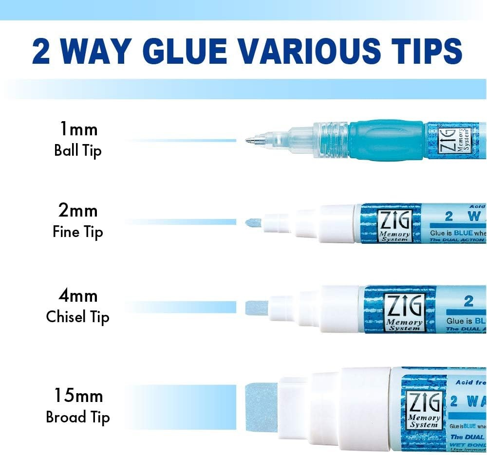 KURETAKE ZIG CORPORATION 2-Way Glue Pen 3P, Chisel Tip