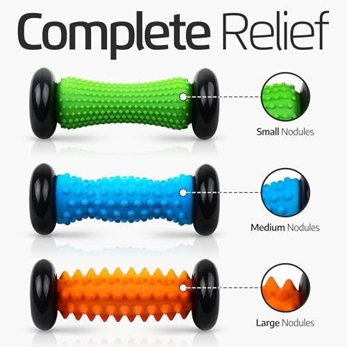 Logest Foot Massage Roller - for Trigger Point Therapy, Blue - Green 2 Pack