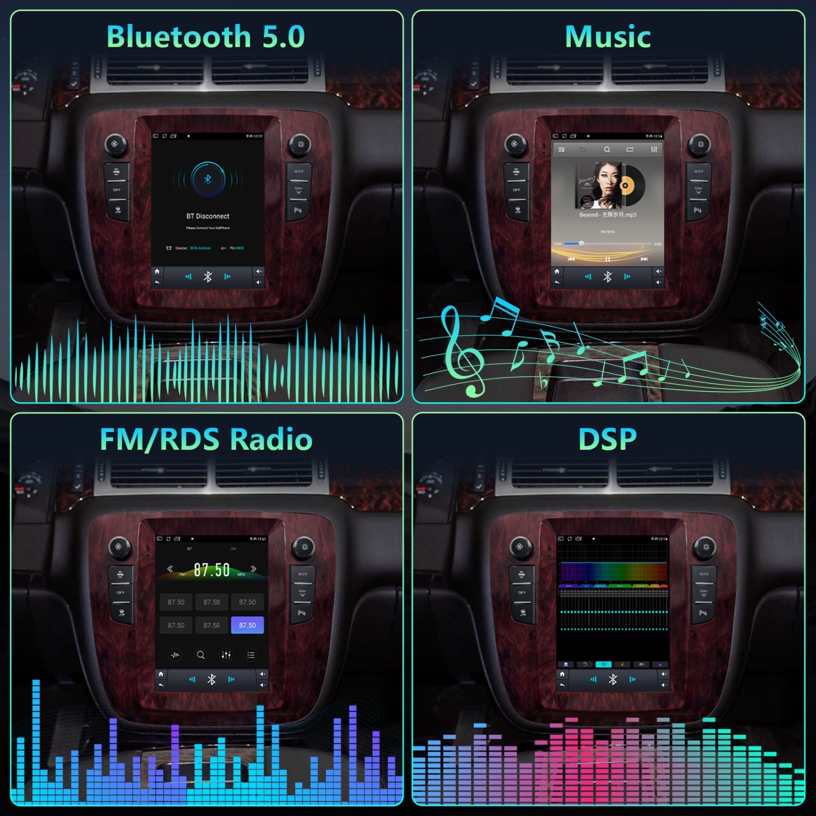 For 2007-2013 GMC Yukon Chevy Tahoe Suburban Apple CarPlay Car Radio Stereo GPS