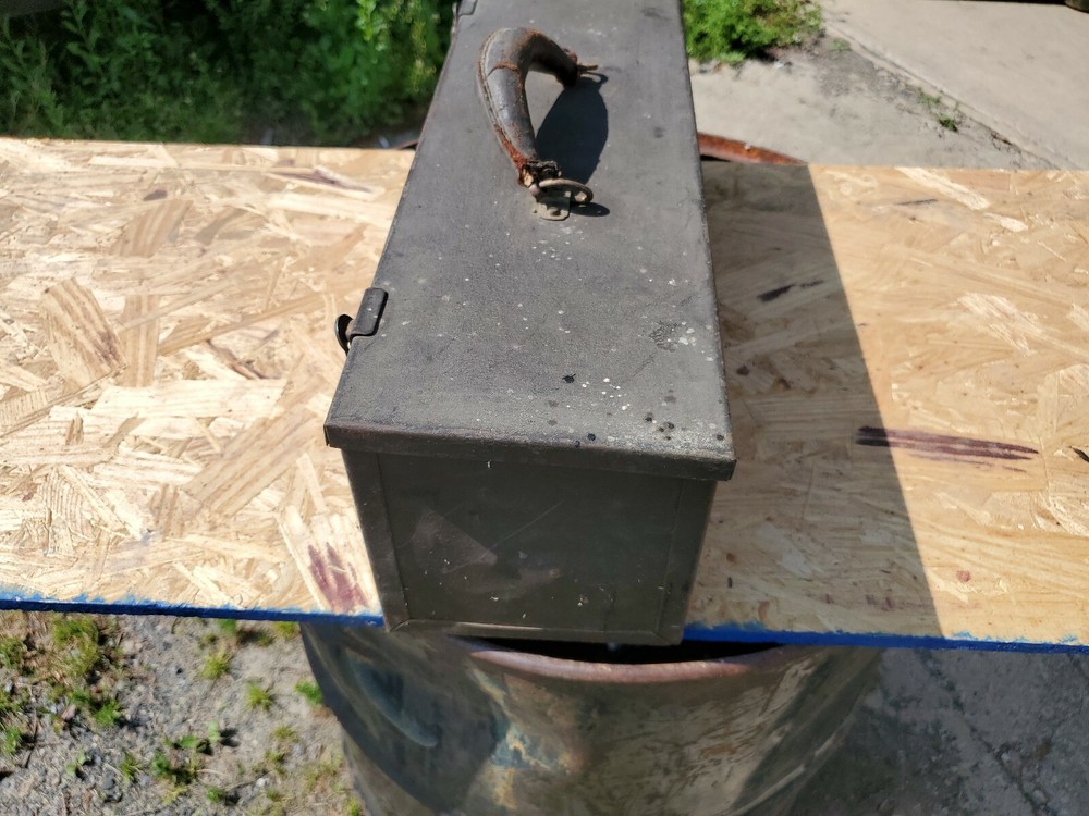 Vintage Leather Handle Toolbox