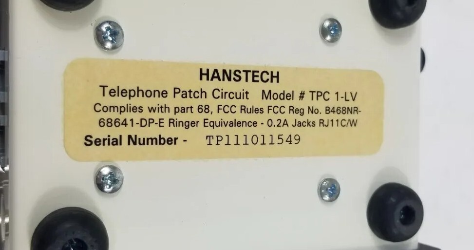 WORKING Hanstech Model TPC 1LV Phone Patch