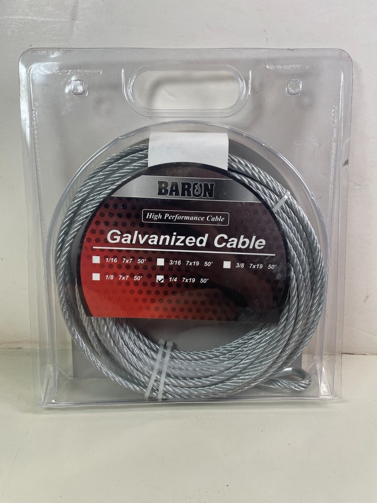Galvanized Cable Wire Rope 1/4" 7x19 - 50 Ft. DIY Decking Railing