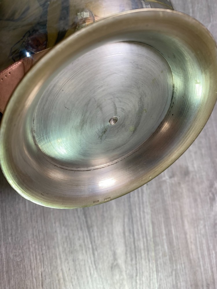 large Pitcher jug silver plate on brass