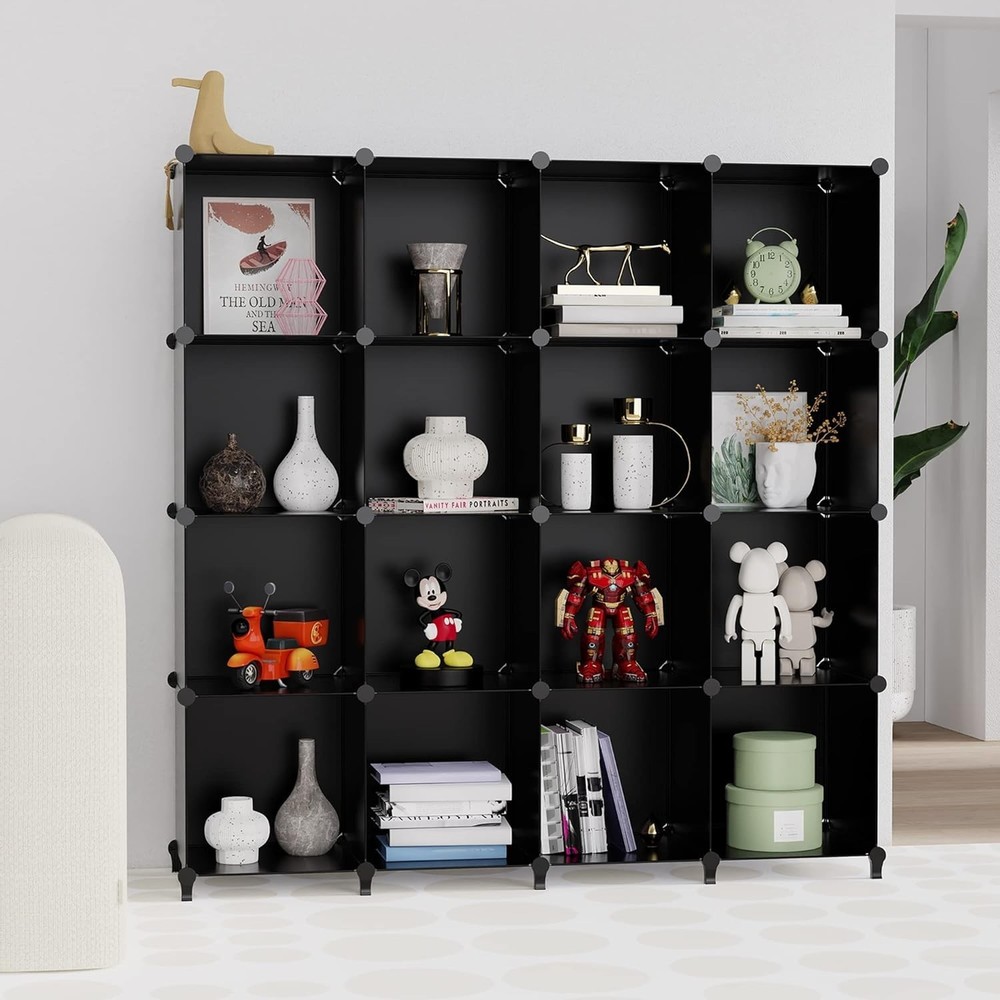 Stylish Black Cube Storage Organizer - Bedroom, Dorm, Office