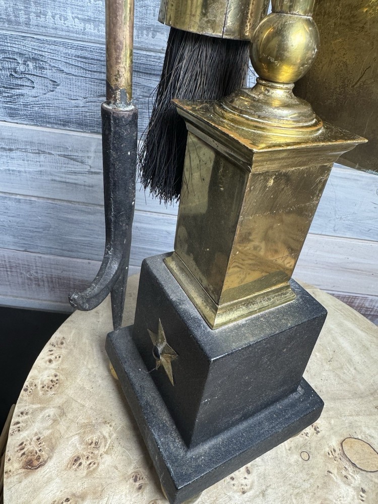 Vintage Brass American Eagle Fireplace Tools