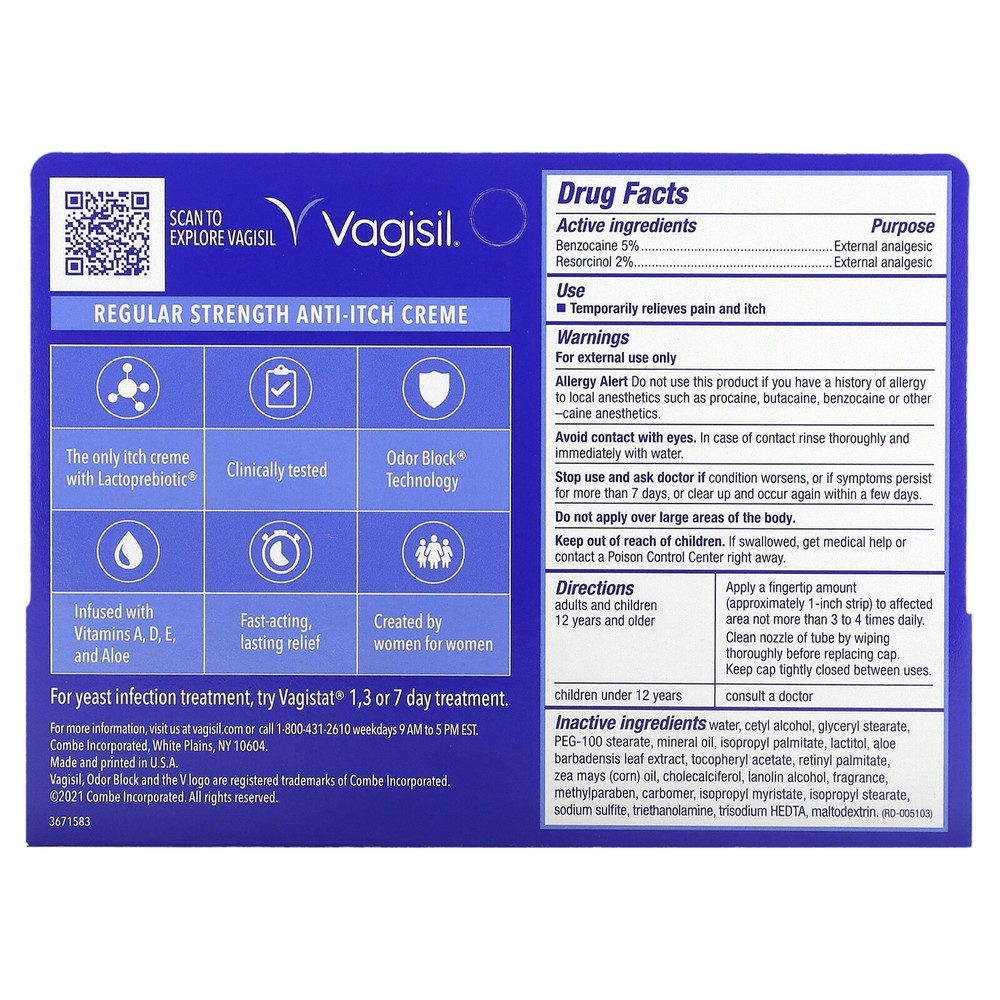 Anti-Itch Creme, Regular Strength, 1 oz (28 g)