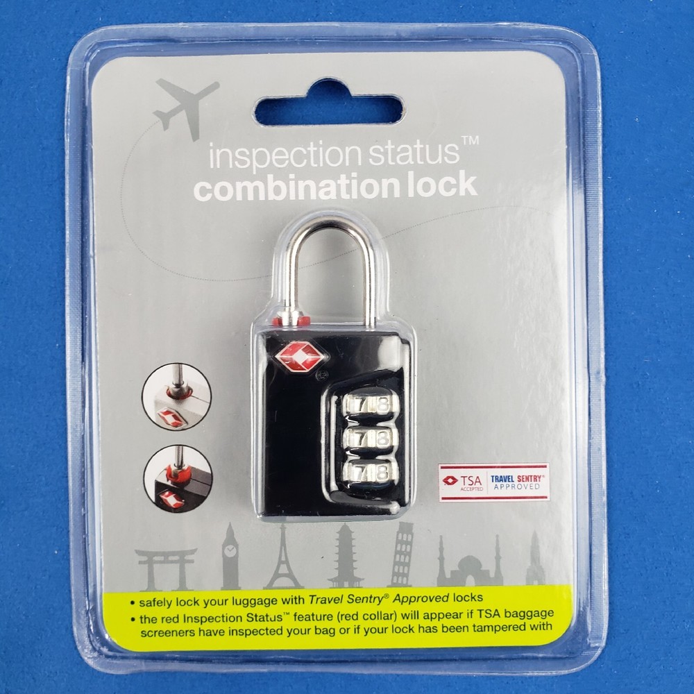 CVS TSA INSPECTION STATUS COMBINATION LOCK, Black Sealed