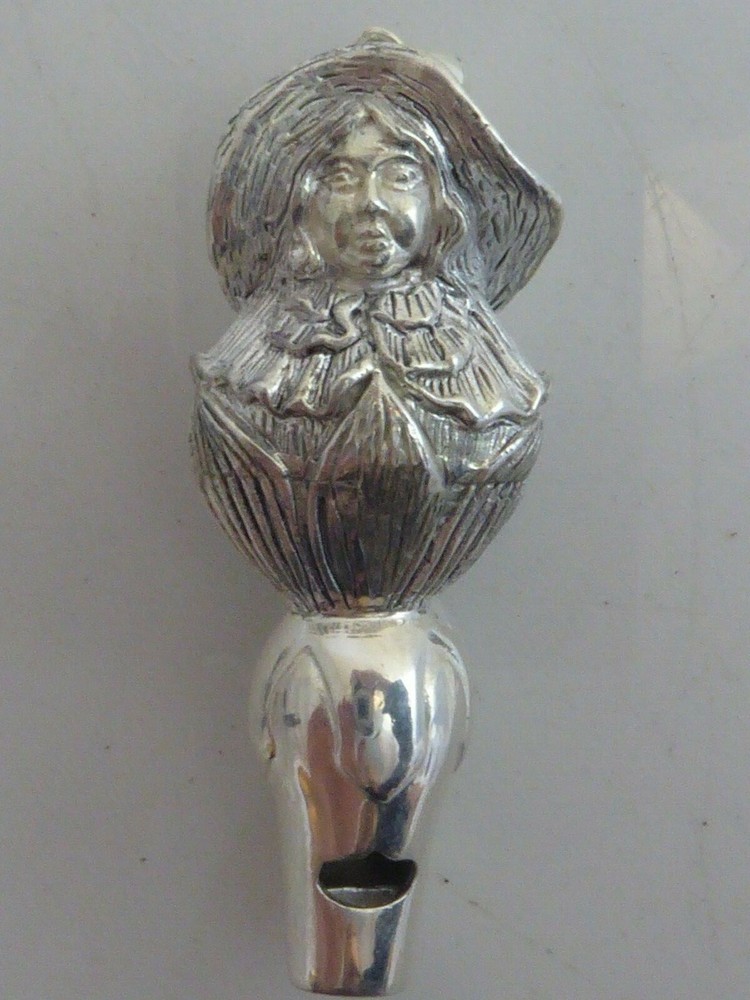 SILVER PLATED NOVELTY MAIDEN WHISTLE
