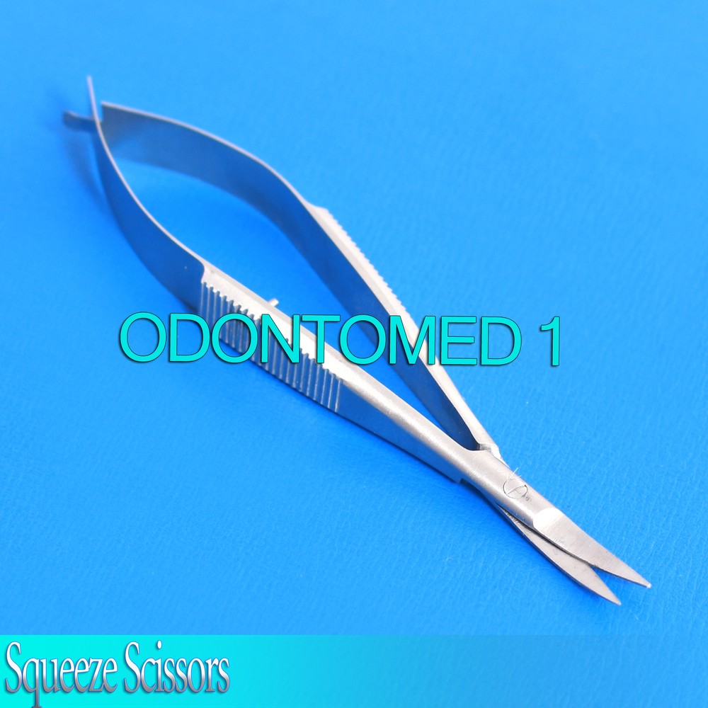 4" spring SQUEEZE scissors CURVED embroidery beading