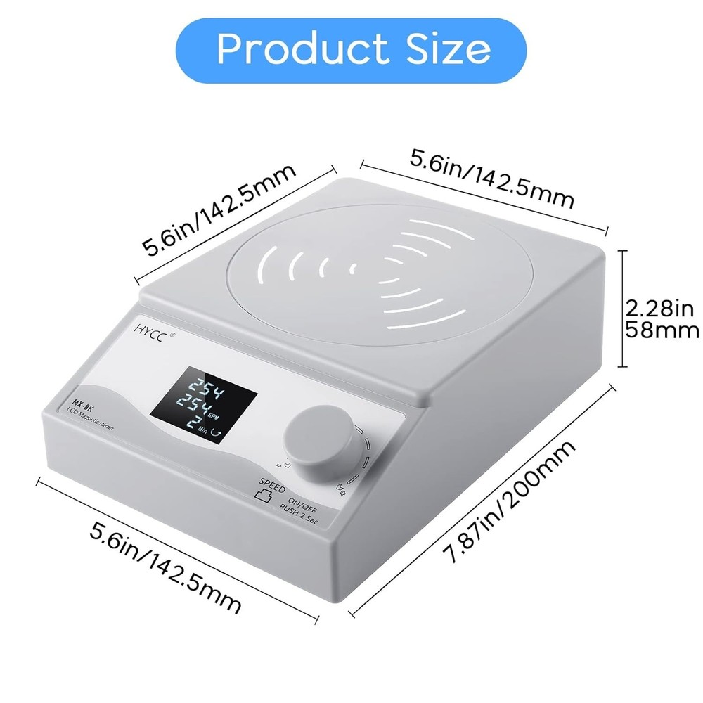 Digital Magnetic Stirrer Laboratory Stir Plate Plate with Timing Function LCD...