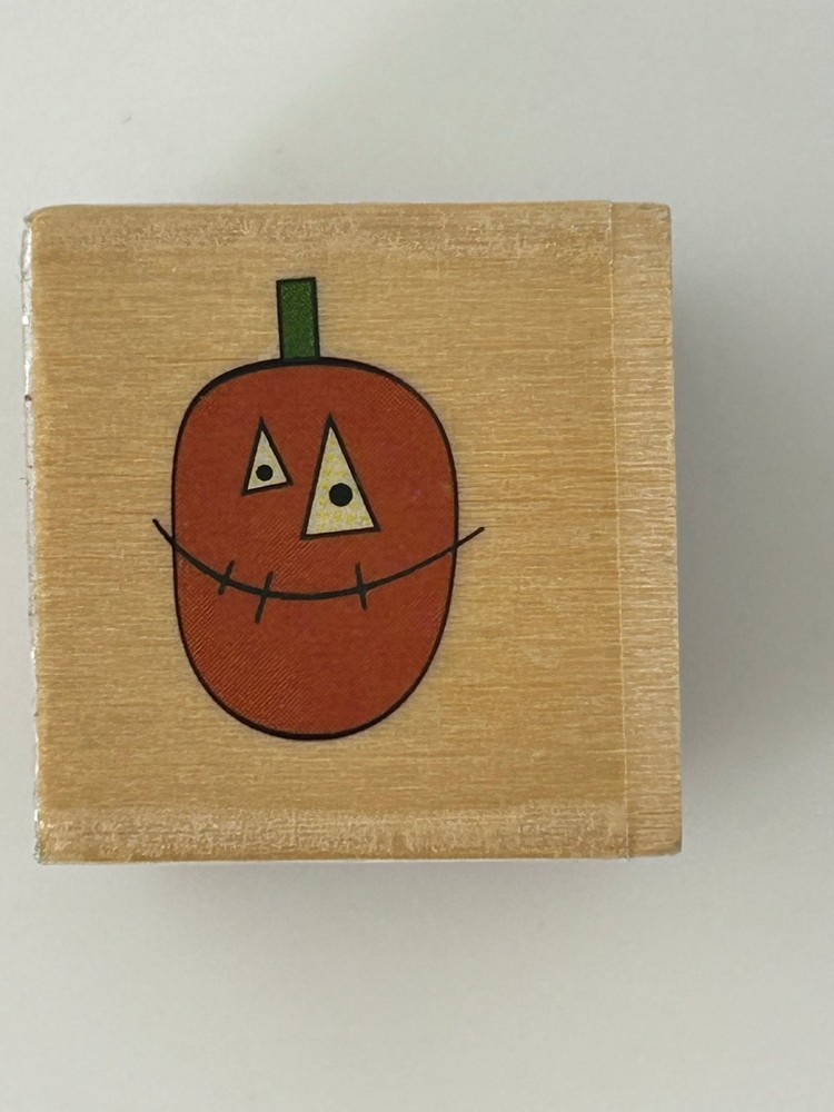 Studio G Halloween Wood Mount Rubber Stamp Pumpkin  Lynette Taylor