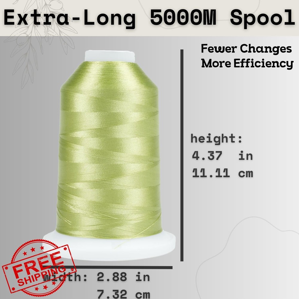 Simthread Fresh Green 40wt Polyester Thread 5000M Spool