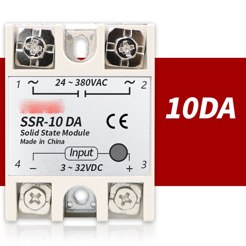 Single Phase Solid State Relay Module DC - AC SSR 10DA - 100DA 3-32VDC 24-380VAC
