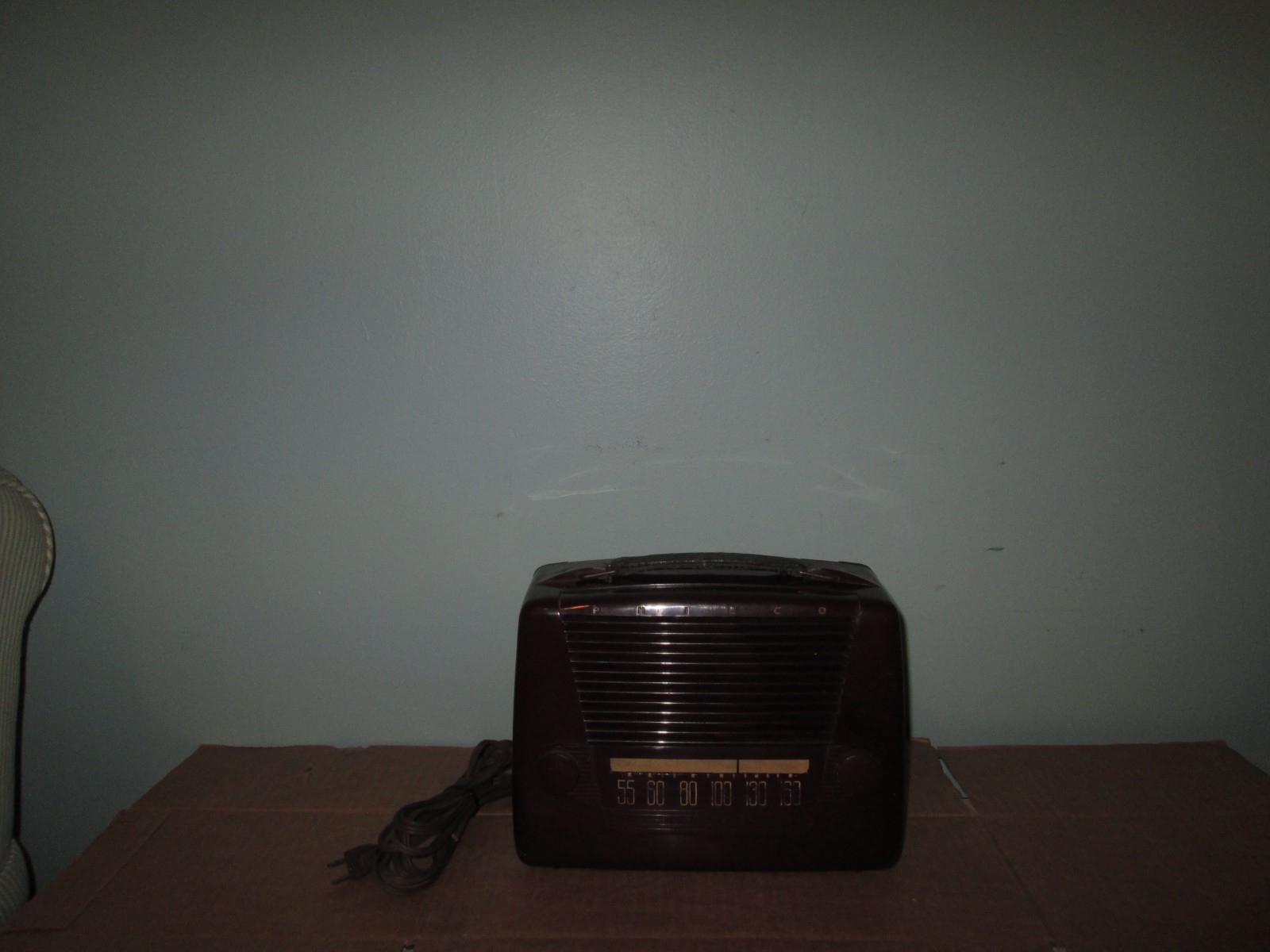 Philco Transitone 49-602 Vintage AM 5 Tube Radio Burgandy Brown