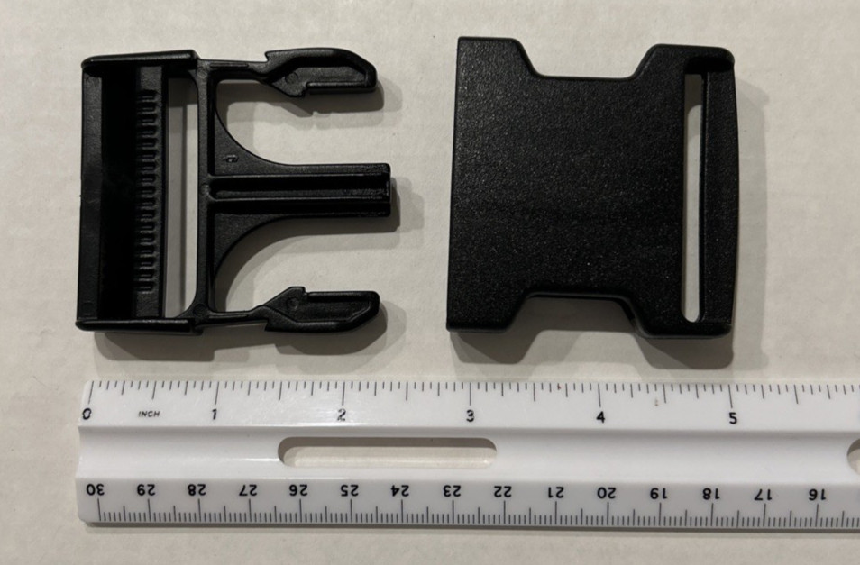 Large 2” plastic heavy duty quick connect release buckle clasp strap closure