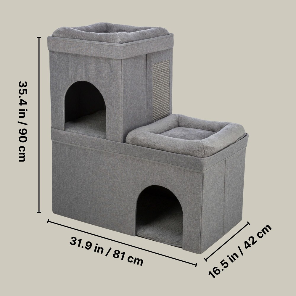 TRIXIE Crazy Cube Stackable Cat Condo, Indoor Cat House with Scratching Pad, ...