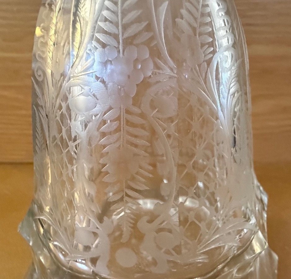 Antique German 925 Sterling Silver Cut Glass Decanter