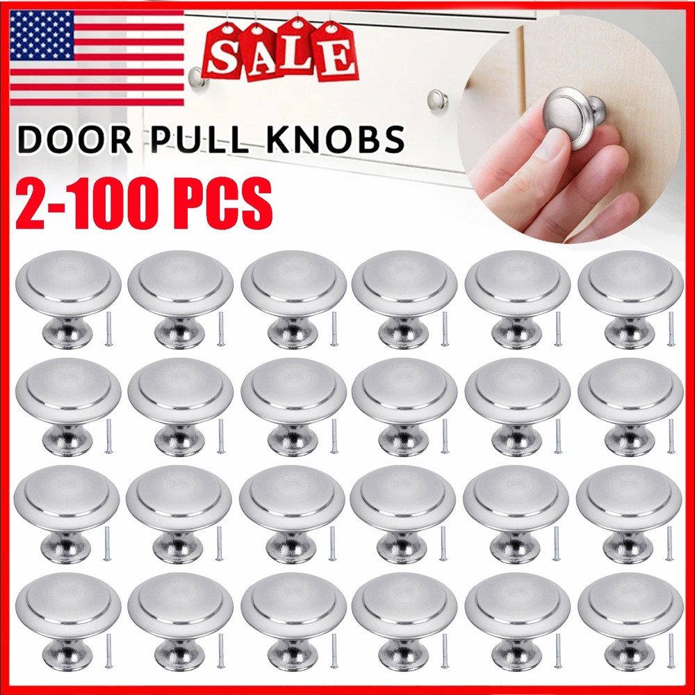 Stainless Steel Bathroom Kitchen Cabinet Door Handles Drawer Pulls Knobs