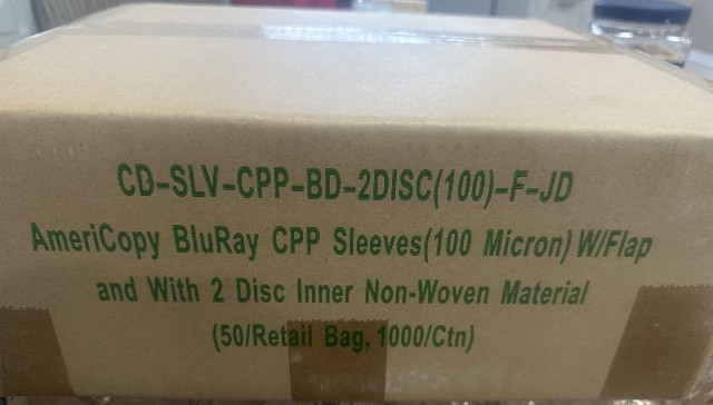 1000 Double Sided Ameri Copy Blu Ray CPP Clear Sleeves W/2 Disc Woven